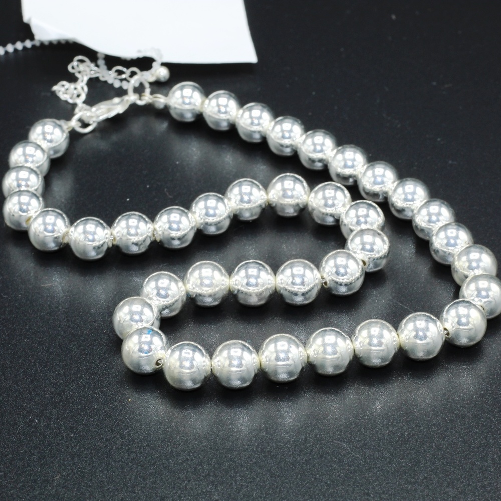 Charter Club Silver-Tone Beaded Strand Necklace